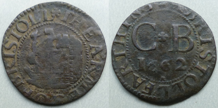 Bristol, city issue 1662 farthing N1573